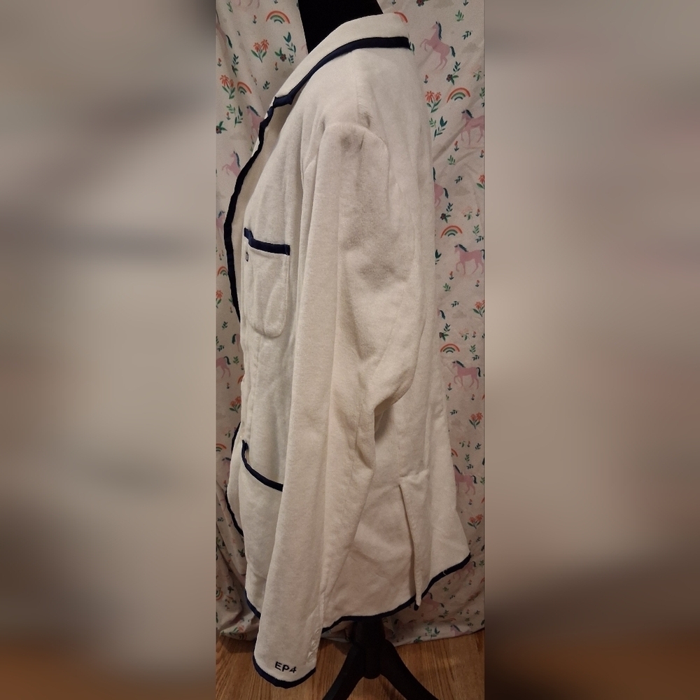 NWOT BASK White Turkish Cotton Resort Luxury Poolside Toweling Blazer XXL 48EU - Picture 2 of 11